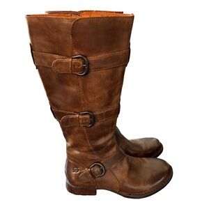 Born Falmouth Tall Riding Boots 8.5 • Moto Equestrian Buckle Leather